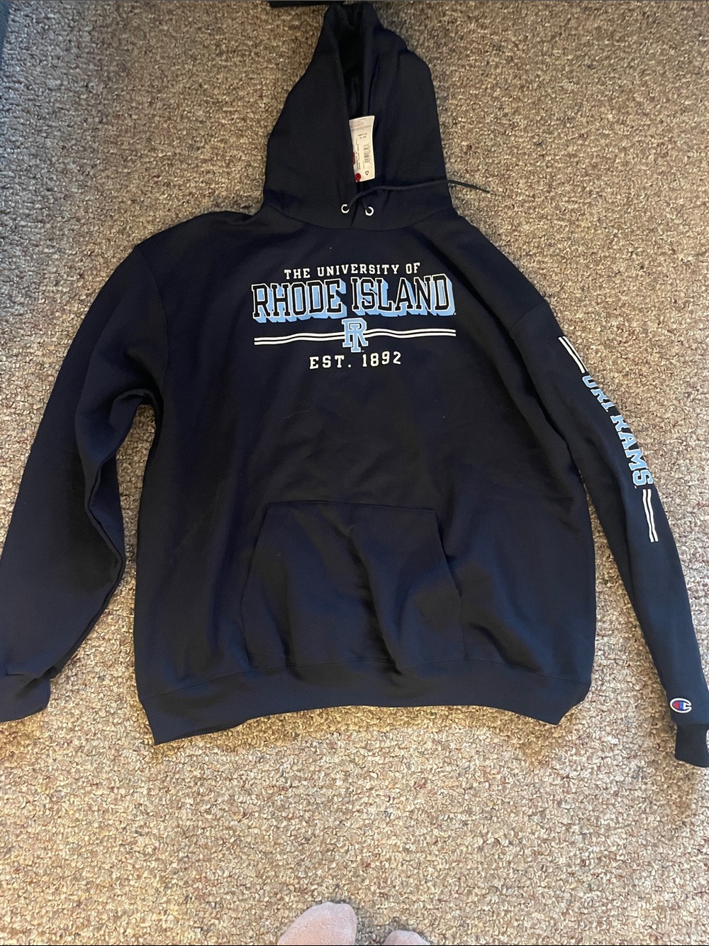 Champion Navy Blue University of Rhode Island Hoodie